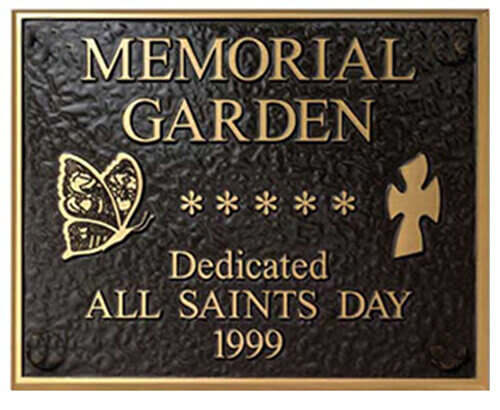 memorial plaques, memorial plaque, Memorial Plaques, cast Memorial Plaques, religious plaque, bronze religious plaque, bronze photo religious plaque