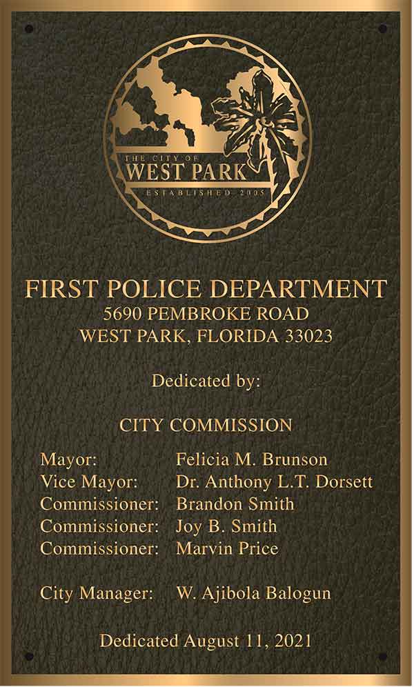 Dedication plaques, custom bronze Dedication plaques, outdoor Dedication plaques, police plaque, police plaques with badge, bronze police plaque